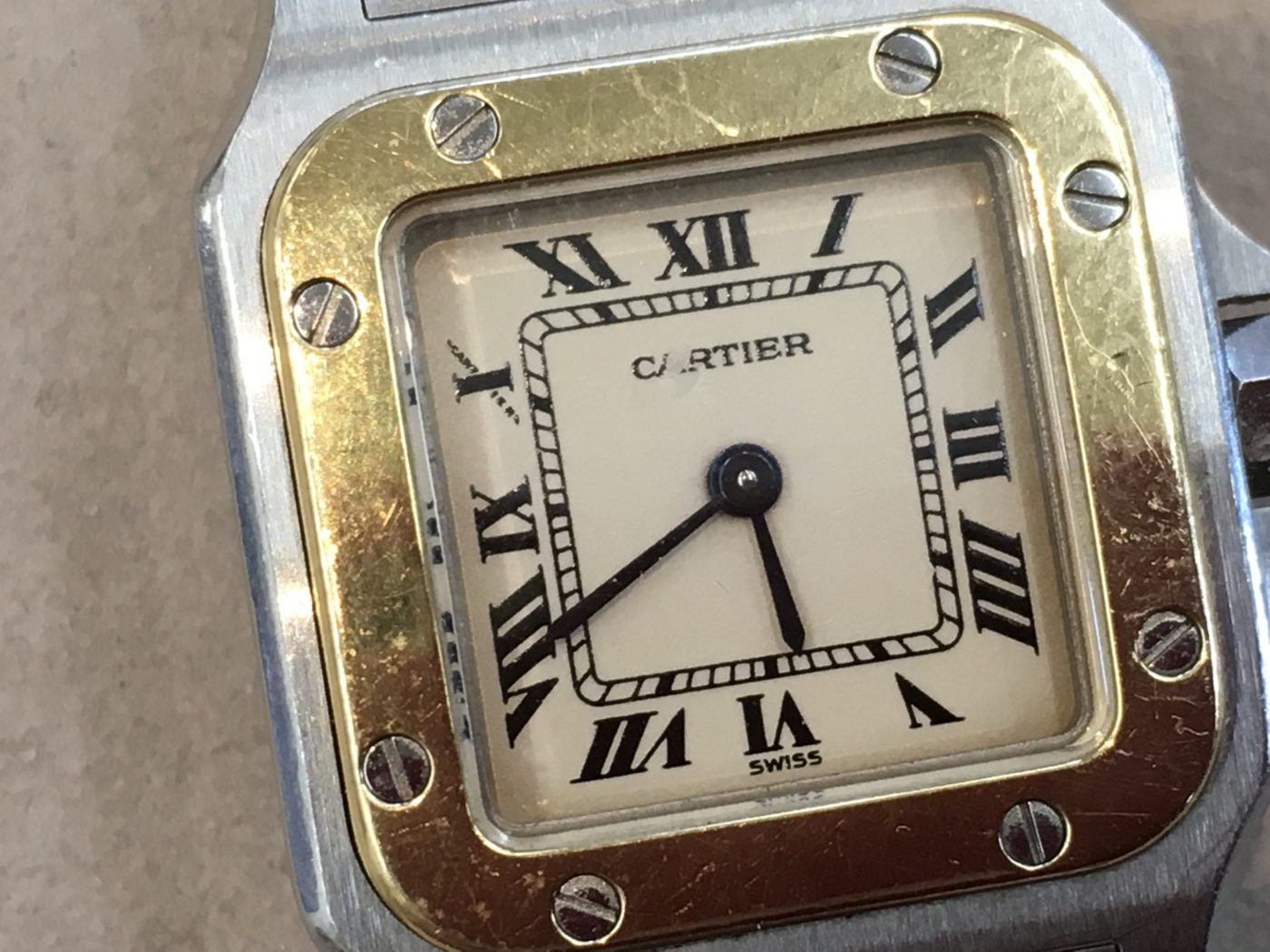 カルティエ 腕時計 サントス 電池交換 山梨県 修理
