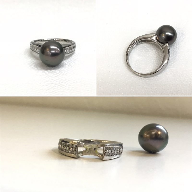 黒蝶真珠の指輪の修理