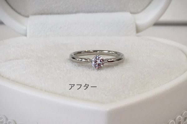 W様よりお母様のダイヤリングを婚約指輪へ作り替えを承りました。