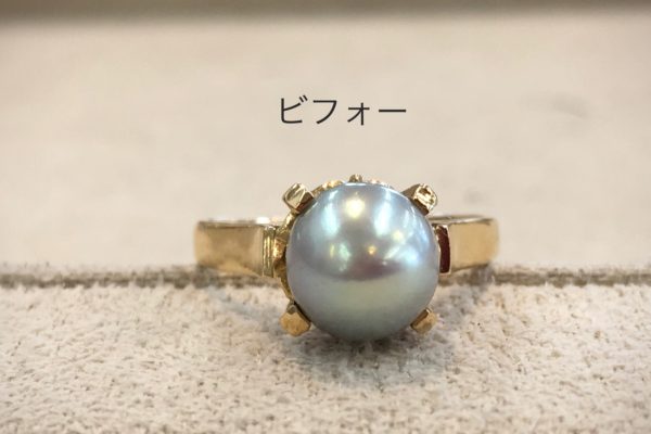 K18真珠の指輪のロジウムコーティング