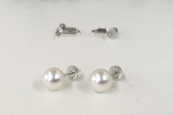 真珠（パール）のイヤリングをピアスに作り替え