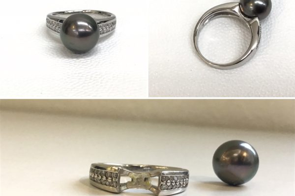 黒蝶真珠の指輪の修理